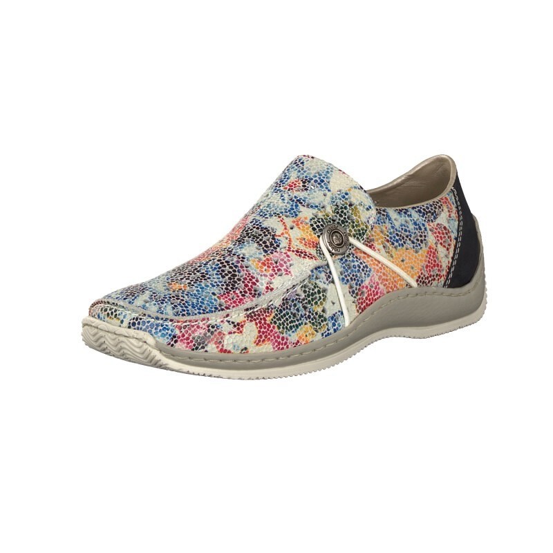 Slip On Rieker L1766-90 Para Mulher - Multicoloridas